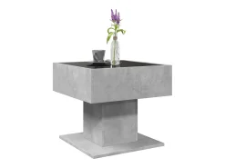 Mesa De Centro| Mesa de centro | Mesa de apoio c/ LEDs 50x50x45 cm madeira processada Cinzento