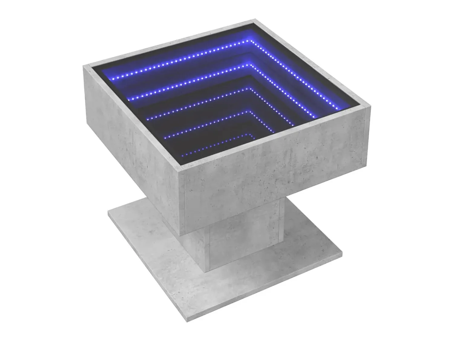 Mesa De Centro| Mesa de centro | Mesa de apoio c/ LEDs 50x50x45 cm madeira processada Cinzento
