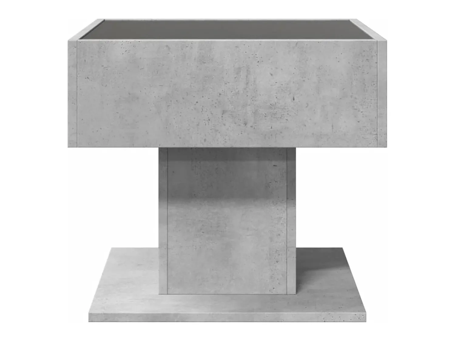 Mesa De Centro| Mesa de centro | Mesa de apoio c/ LEDs 50x50x45 cm madeira processada Cinzento