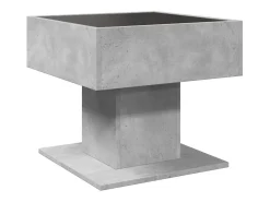 Mesa De Centro| Mesa de centro | Mesa de apoio c/ LEDs 50x50x45 cm madeira processada Cinzento