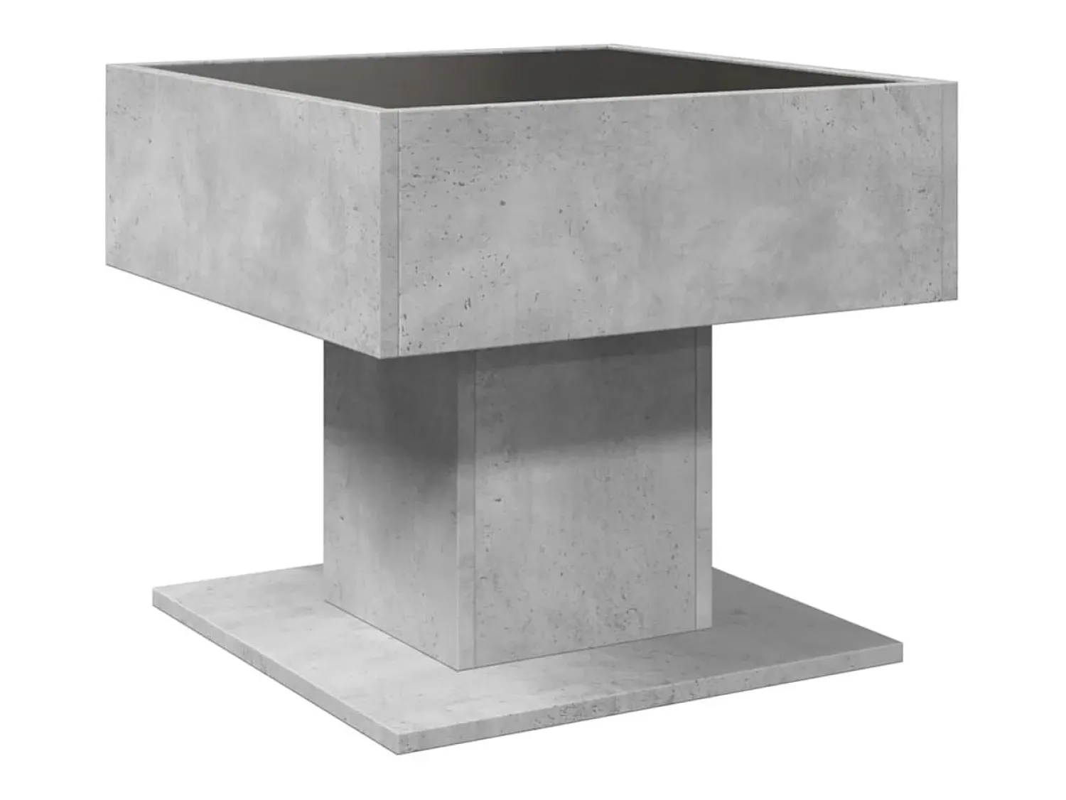 Mesa De Centro| Mesa de centro | Mesa de apoio c/ LEDs 50x50x45 cm madeira processada Cinzento