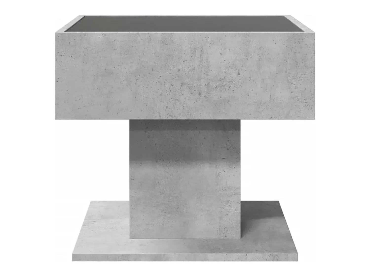 Mesa De Centro| Mesa de centro | Mesa de apoio c/ LEDs 50x50x45 cm madeira processada Cinzento