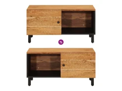 Mesa De Centro| Mesa de centro | Mesa de apoio | Mesa de café 80x50x40 cm madeira de acácia maciça Castanho
