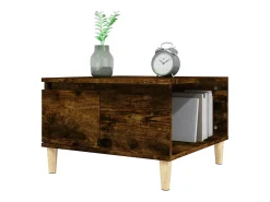 Hot Mesa de centro | Mesa de apoio 55x55x36.5 cm derivados madeira carvalho fumado Castanho