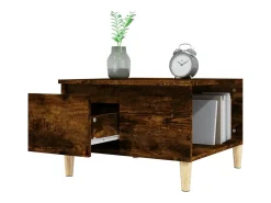 Hot Mesa de centro | Mesa de apoio 55x55x36.5 cm derivados madeira carvalho fumado Castanho