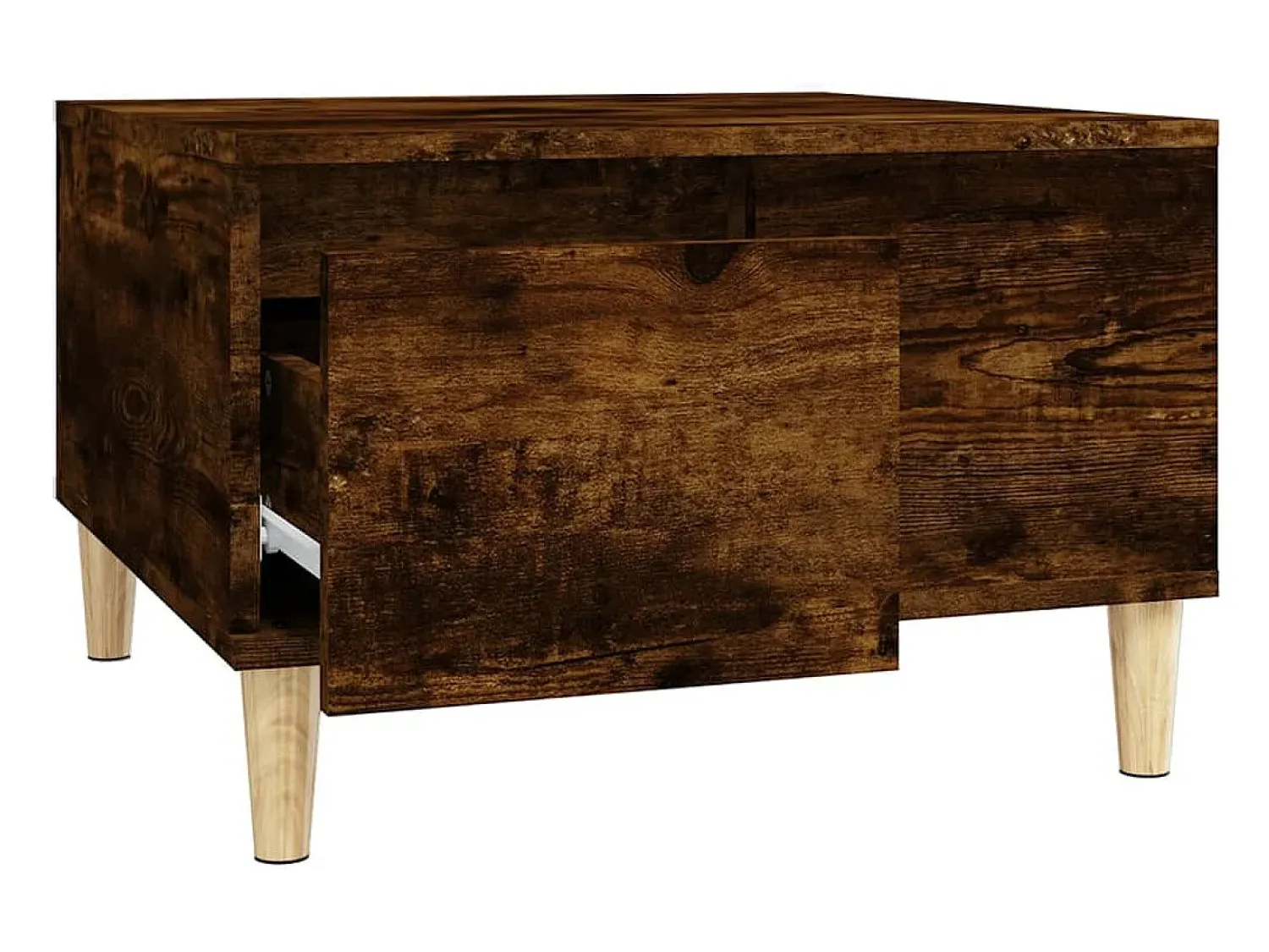 Hot Mesa de centro | Mesa de apoio 55x55x36.5 cm derivados madeira carvalho fumado Castanho