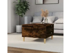 Hot Mesa de centro | Mesa de apoio 55x55x36.5 cm derivados madeira carvalho fumado Castanho