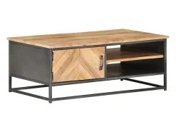 Outlet Mesa de centro | Mesa de apoio | Mesa de café 90x50x35 cm madeira de acácia maciça Castanho