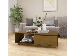Mesa De Centro| Mesa de centro | Mesa de apoio 110x50x33.5 cm pinho maciço mel Castanho