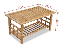 Mesa de centro | Mesa de apoio 90x50x45 cm bambu^ Mesa De Centro