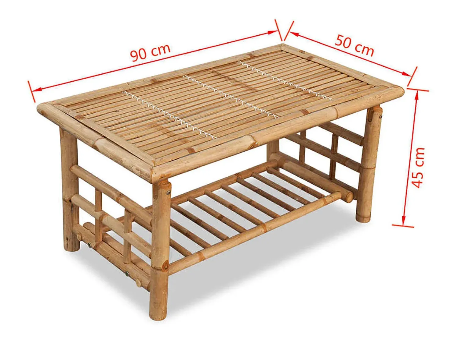 Mesa de centro | Mesa de apoio 90x50x45 cm bambu^ Mesa De Centro