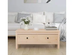 Sale Mesa de centro | Mesa de apoio | Mesa de café 100x50x40 cm madeira de pinho maciça Castanho
