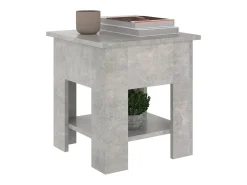 Mesa de centro | Mesa de apoio 40x40x42 cm madeira processada cinza cimento^ Mesa De Centro