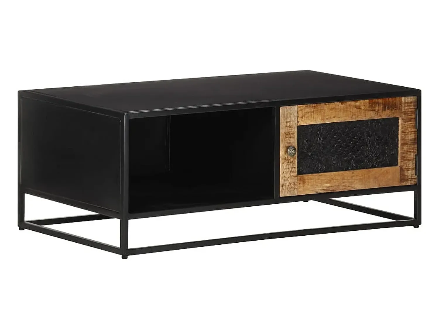 Mesa De Centro| Mesa de centro | Mesa de apoio | Mesa de café 90x50x35 cm madeira de mangueira áspera Castanho