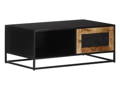 Mesa De Centro| Mesa de centro | Mesa de apoio | Mesa de café 90x50x35 cm madeira de mangueira áspera Castanho