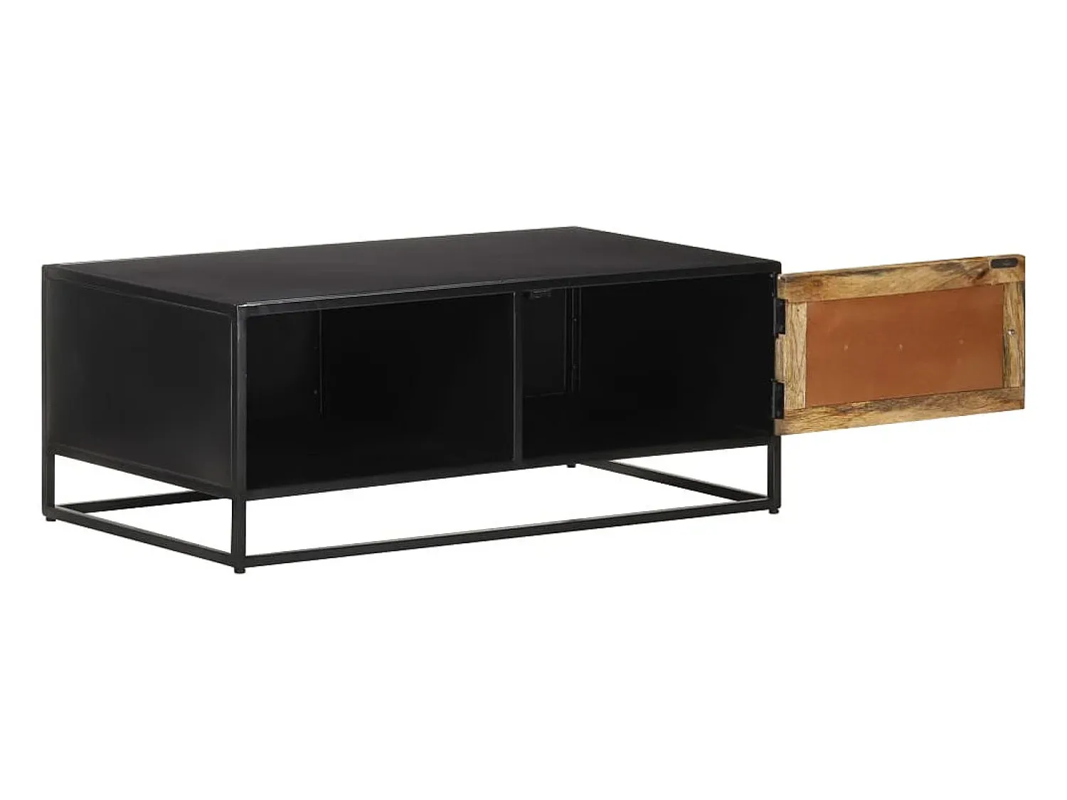 Mesa De Centro| Mesa de centro | Mesa de apoio | Mesa de café 90x50x35 cm madeira de mangueira áspera Castanho