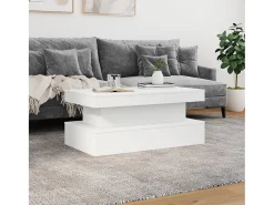 Mesa De Centro| Mesa de centro | Mesa de apoio com luzes LED 90x50x40 cm Branco