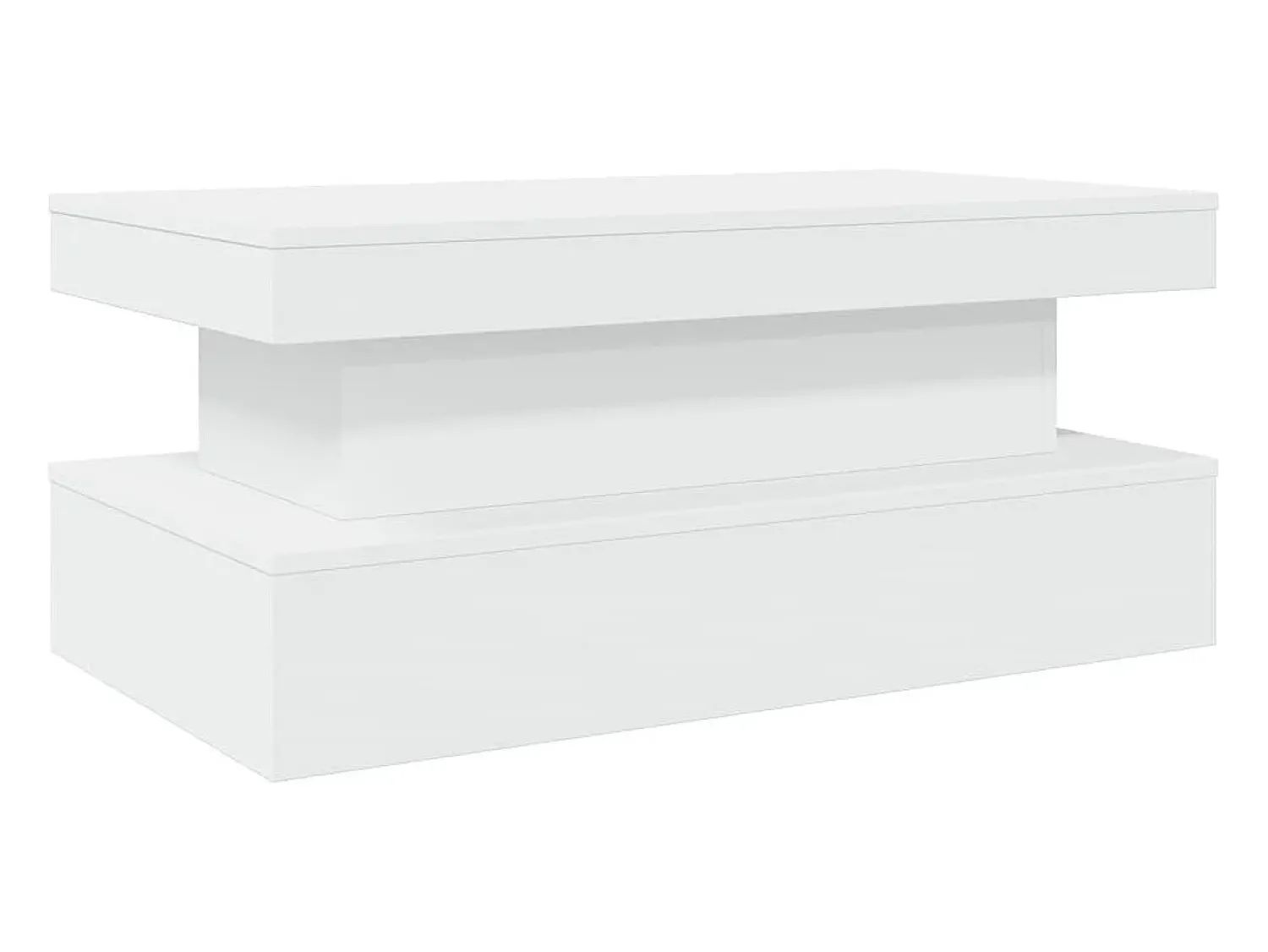 Mesa De Centro| Mesa de centro | Mesa de apoio com luzes LED 90x50x40 cm Branco