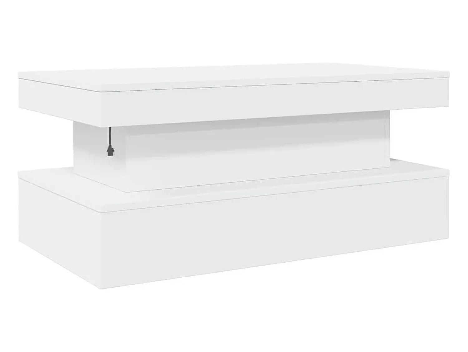 Mesa De Centro| Mesa de centro | Mesa de apoio com luzes LED 90x50x40 cm Branco