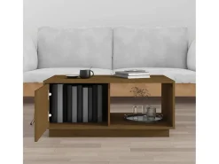 Mesa De Centro* Mesa de centro | Mesa de apoio 80x50x35.5 cm madeira pinho maciça -mel Castanho