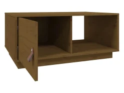 Mesa De Centro* Mesa de centro | Mesa de apoio 80x50x35.5 cm madeira pinho maciça -mel Castanho