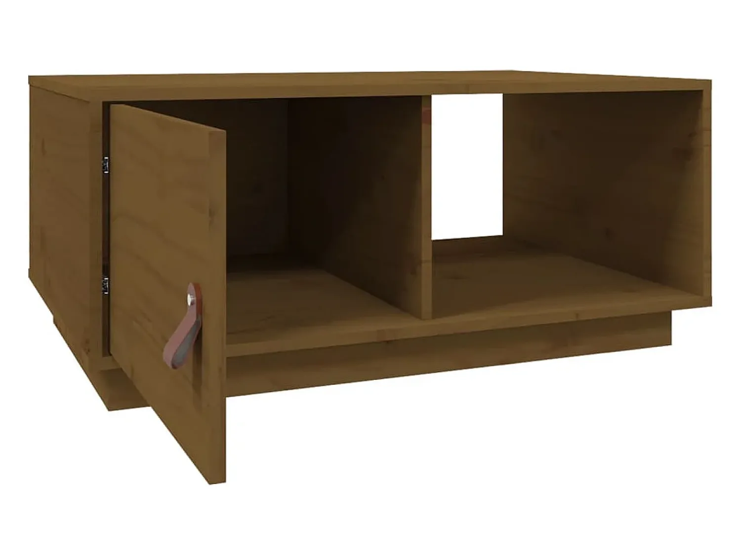 Mesa De Centro* Mesa de centro | Mesa de apoio 80x50x35.5 cm madeira pinho maciça -mel Castanho