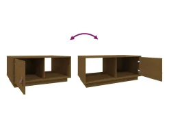 Mesa De Centro* Mesa de centro | Mesa de apoio 80x50x35.5 cm madeira pinho maciça -mel Castanho
