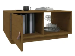 Mesa De Centro* Mesa de centro | Mesa de apoio 80x50x35.5 cm madeira pinho maciça -mel Castanho