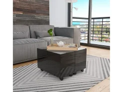Mesa de centro | Mesa de apoio 60x60x35 cm contraplacado brilhante^ Mesa De Centro