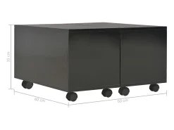 Mesa de centro | Mesa de apoio 60x60x35 cm contraplacado brilhante^ Mesa De Centro