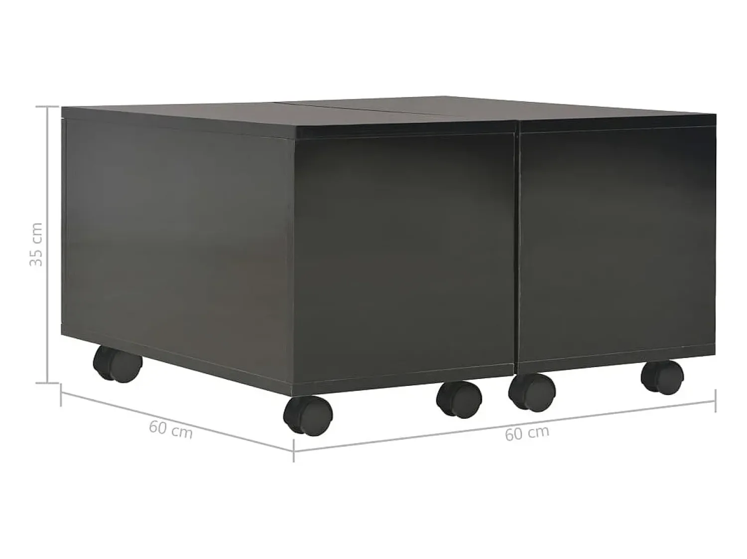 Mesa de centro | Mesa de apoio 60x60x35 cm contraplacado brilhante^ Mesa De Centro
