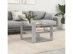 Mesa De Centro| Mesa de centro | Mesa de apoio 59.5x59.5x40 cm derivados madeira cinza sonoma Cinzento