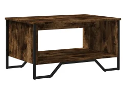 Mesa De Centro* Mesa de centro | Mesa de apoio 75x51x40 cm derivados de madeira carvalho fumado Castanho