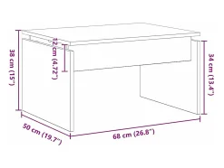 Mesa De Centro| Mesa de centro | Mesa de apoio Carvalho 68x38x50 cm Preto