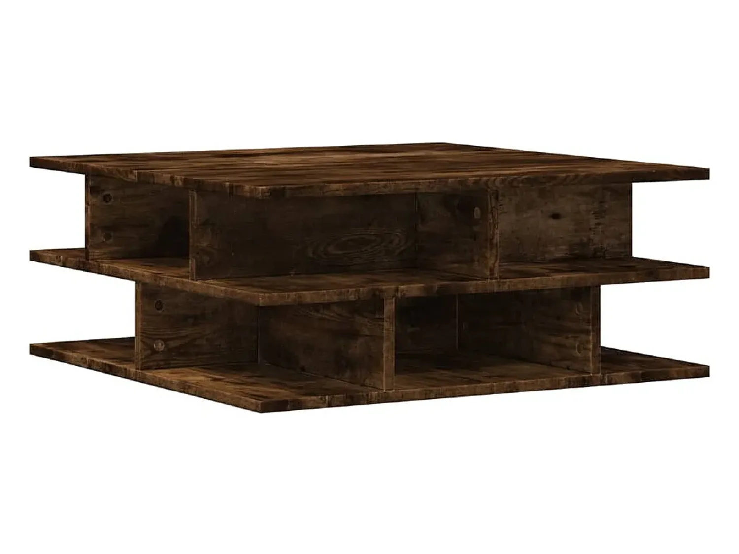 Mesa De Centro| Mesa de centro | Mesa de apoio 70x70x29 cm derivados de madeira carvalho fumado Castanho