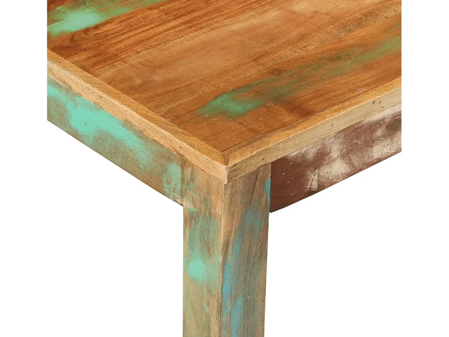 New Mesa de centro | Mesa de apoio | Mesa de café 100x55x45 cm madeira recuperada maciça Multicor