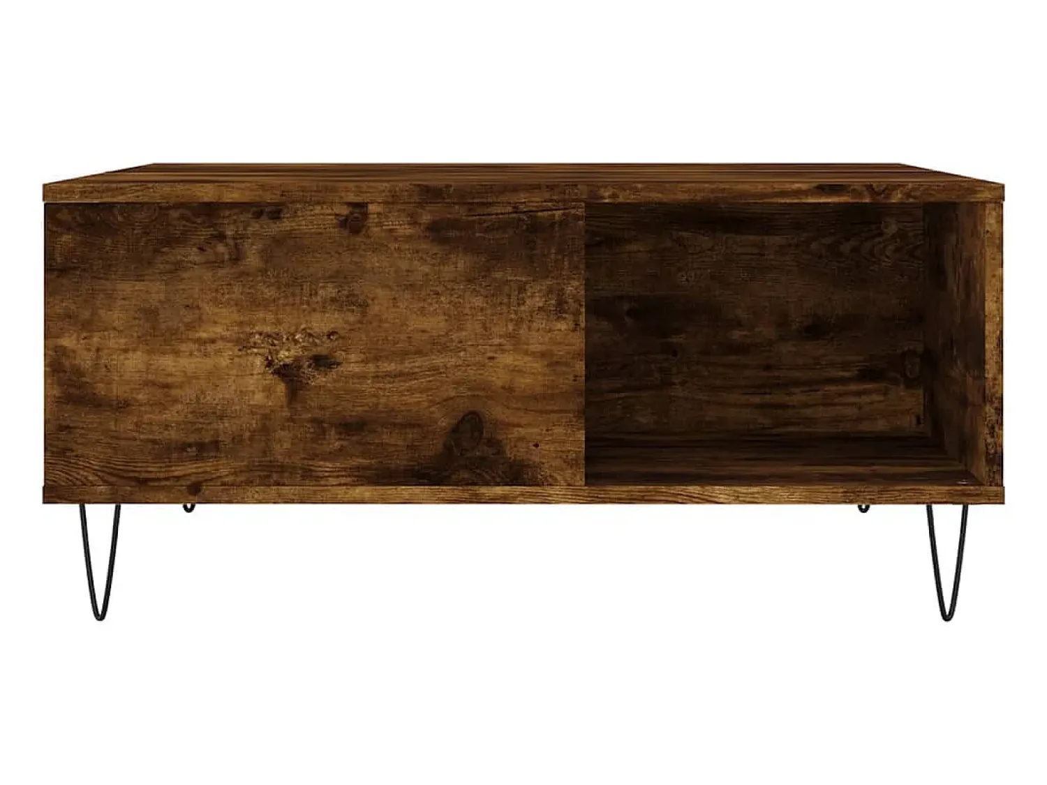 Mesa de centro | Mesa de apoio 80x80x36.5 cm derivados madeira carvalho fumado Castanho