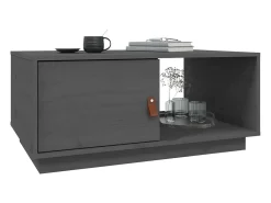 Mesa De Centro* Mesa de centro | Mesa de apoio 80x80x35.5 cm madeira de pinho maciça cinza Cinzento