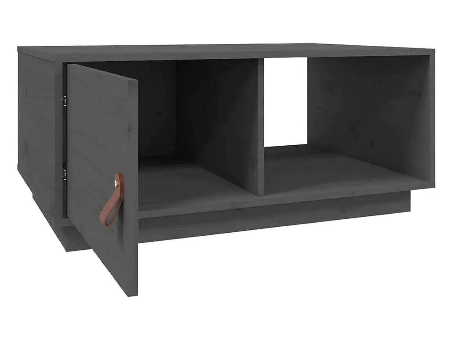 Mesa De Centro* Mesa de centro | Mesa de apoio 80x80x35.5 cm madeira de pinho maciça cinza Cinzento