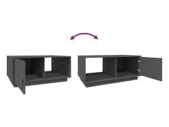 Mesa De Centro* Mesa de centro | Mesa de apoio 80x80x35.5 cm madeira de pinho maciça cinza Cinzento