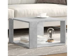 Mesa de centro | Mesa de apoio 51.5x51.5x30 cm derivados madeira cinza-cimento^ Mesa De Centro