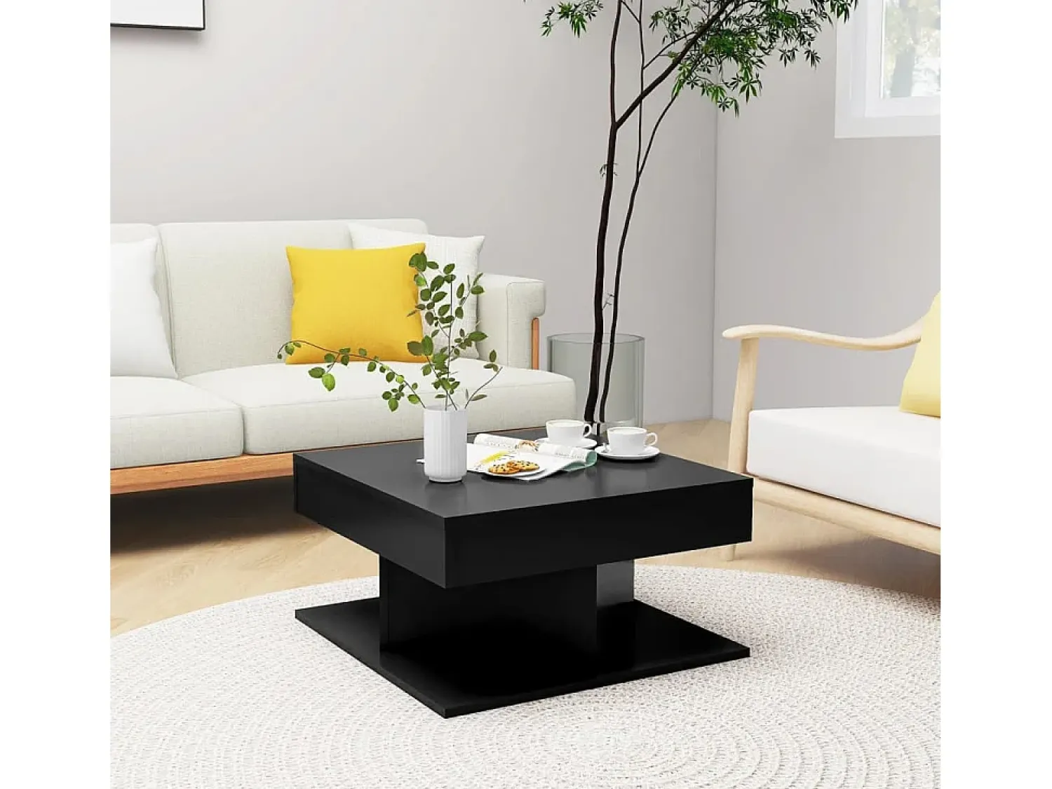 Mesa de centro | Mesa de apoio 57x57x30 cm derivados de madeira^ Mesa De Centro