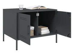Outlet Mesa de centro | Mesa de apoio | Mesa de café 68x50x50.5 cm aço antracite Preto