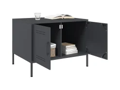 Outlet Mesa de centro | Mesa de apoio | Mesa de café 68x50x50.5 cm aço antracite Preto