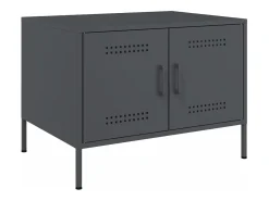 Outlet Mesa de centro | Mesa de apoio | Mesa de café 68x50x50.5 cm aço antracite Preto