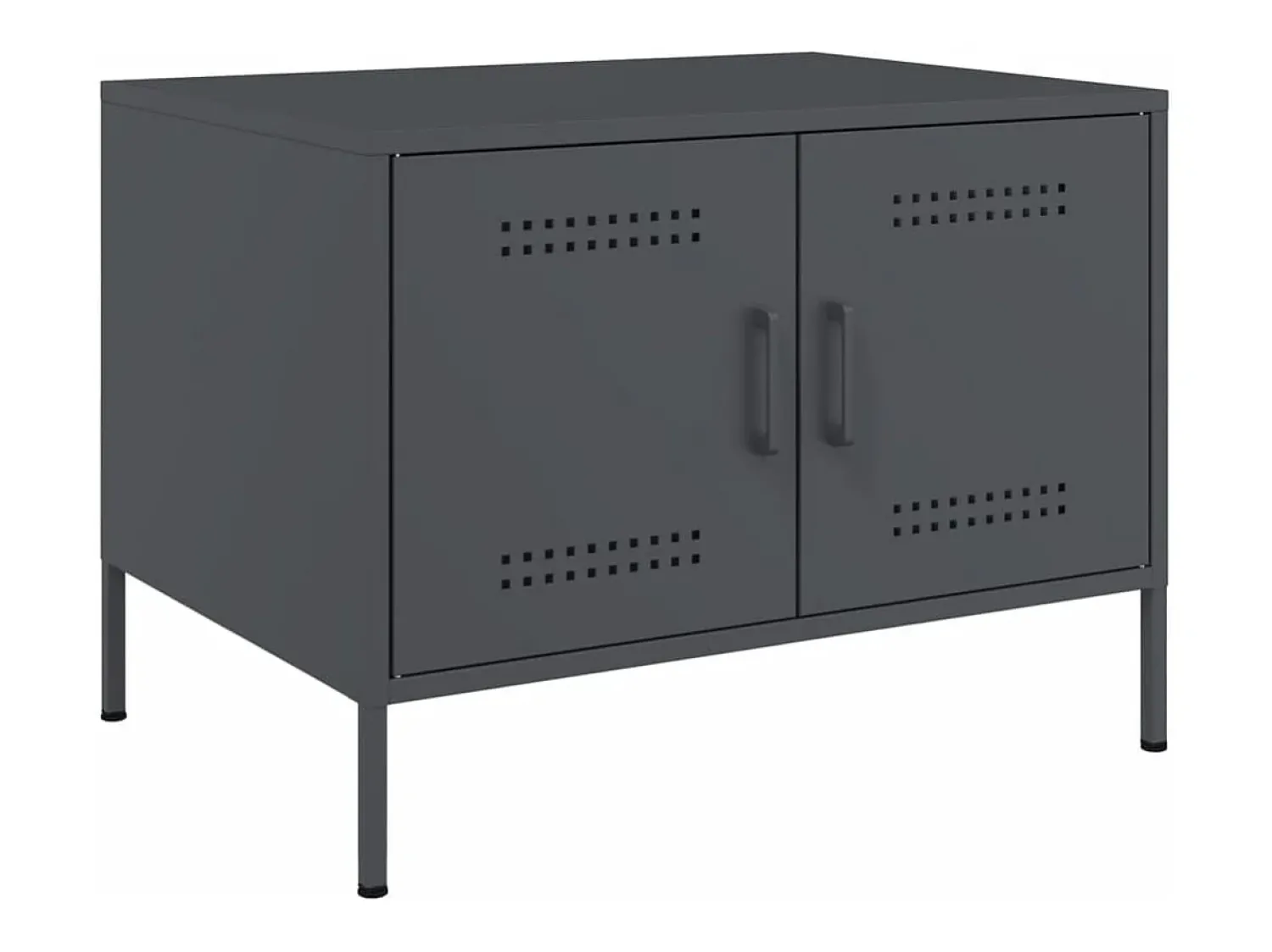 Outlet Mesa de centro | Mesa de apoio | Mesa de café 68x50x50.5 cm aço antracite Preto