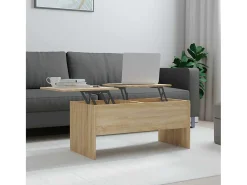 Mesa de centro | Mesa de apoio102x50.5x46.5cm madeira processada carvalho sonoma^ Mesa De Centro