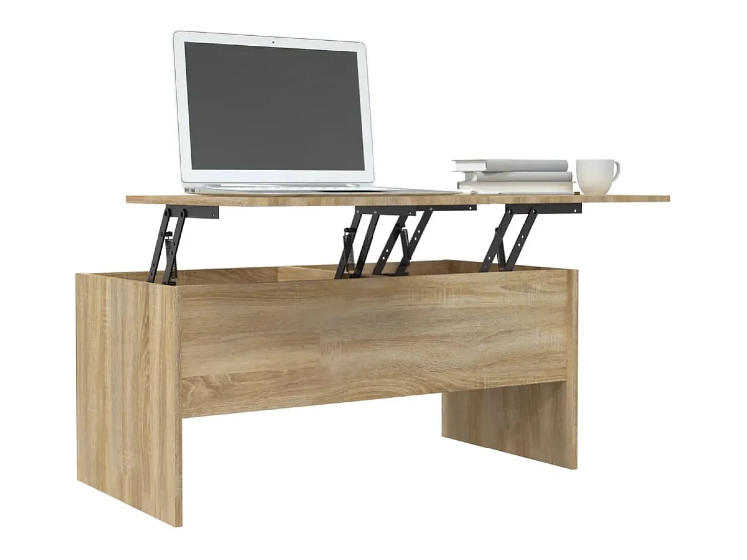 Mesa de centro | Mesa de apoio102x50.5x46.5cm madeira processada carvalho sonoma^ Mesa De Centro