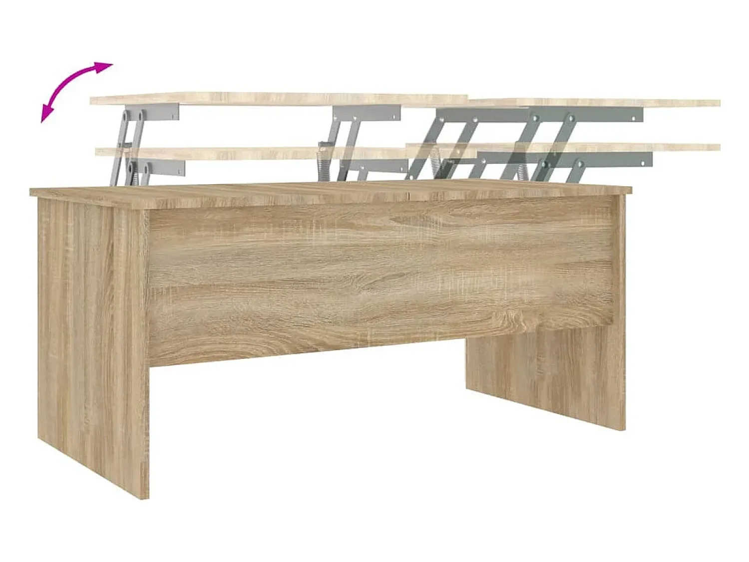 Mesa de centro | Mesa de apoio102x50.5x46.5cm madeira processada carvalho sonoma^ Mesa De Centro