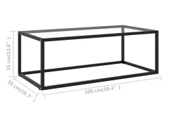 Mesa de centro | Mesa de apoio 100x50x35 cm vidro temperado^ Mesa De Centro